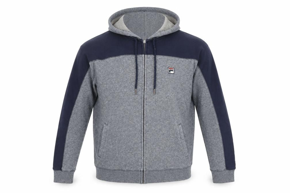 Front view of Fila Men’s Grey Hooded Jacket Medium Casual