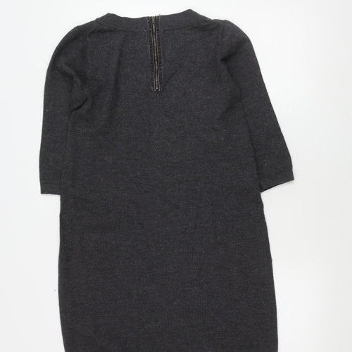 Boden Women's Grey 3/4 Sleeve Studded Dress Size 14