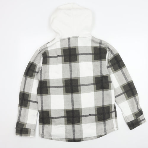 Rising Men's Multicoloured S Checked Hooded Jacket