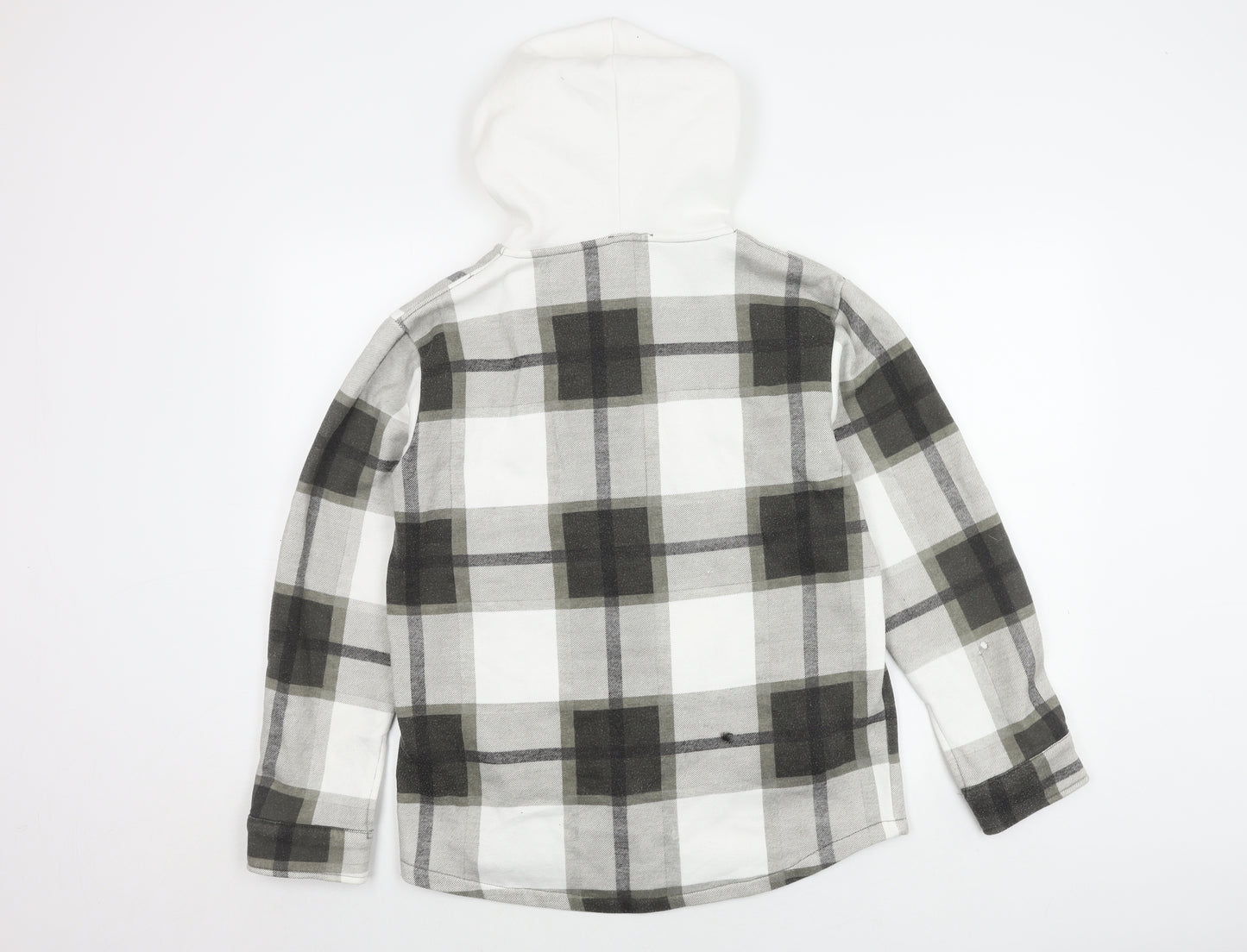 Rising Men's Multicoloured S Checked Hooded Jacket