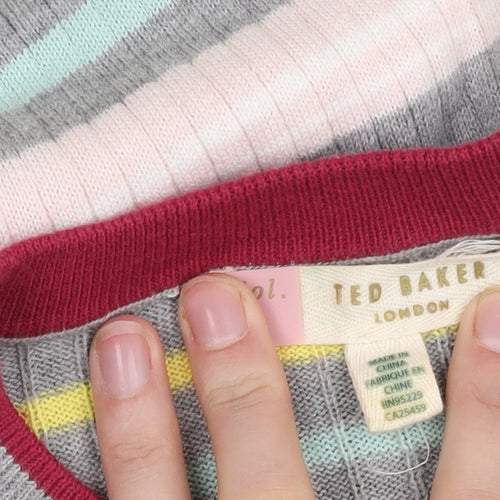 Ted Baker Women's Multicoloured Striped Knit Dress Size 6