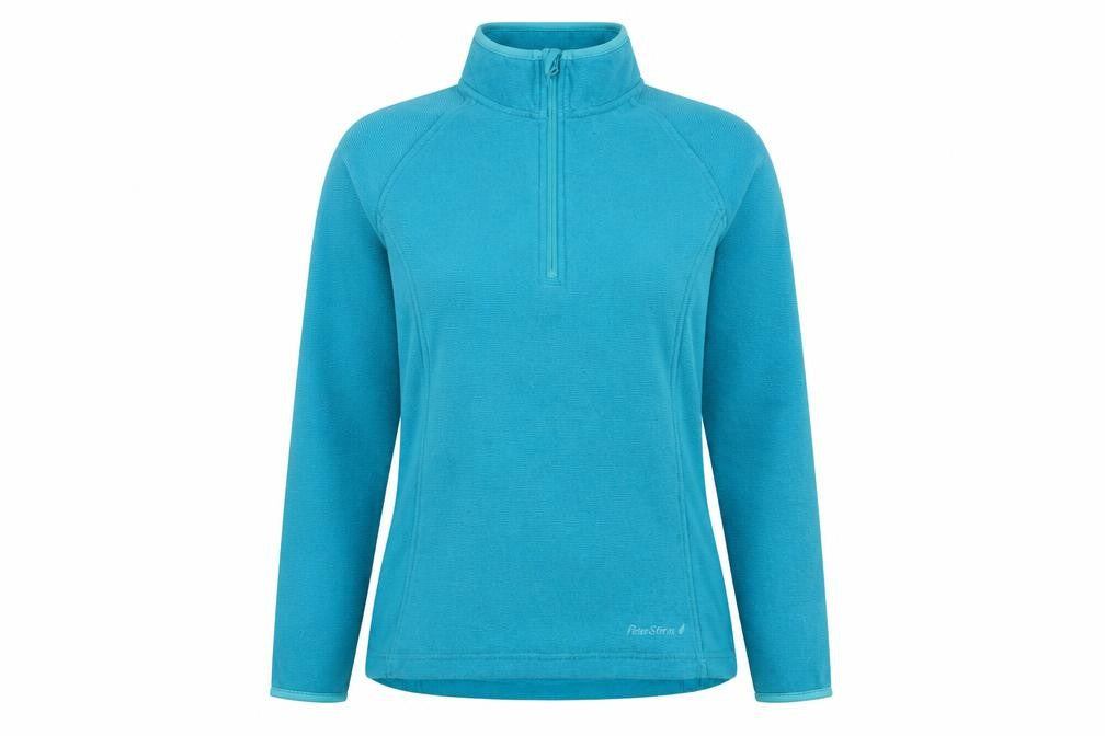Front view of Peter Storm Women's Blue High Neck Zip Sweatshirt, size 12