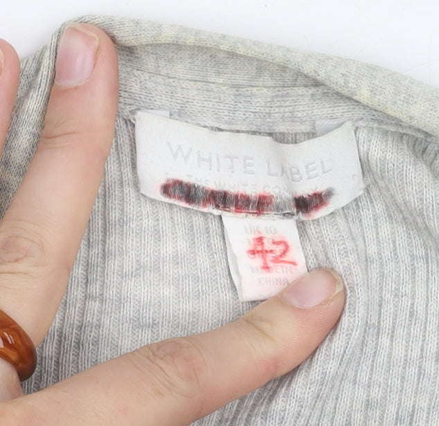 White Label Women's Grey Cardigan, M, Cotton Blend