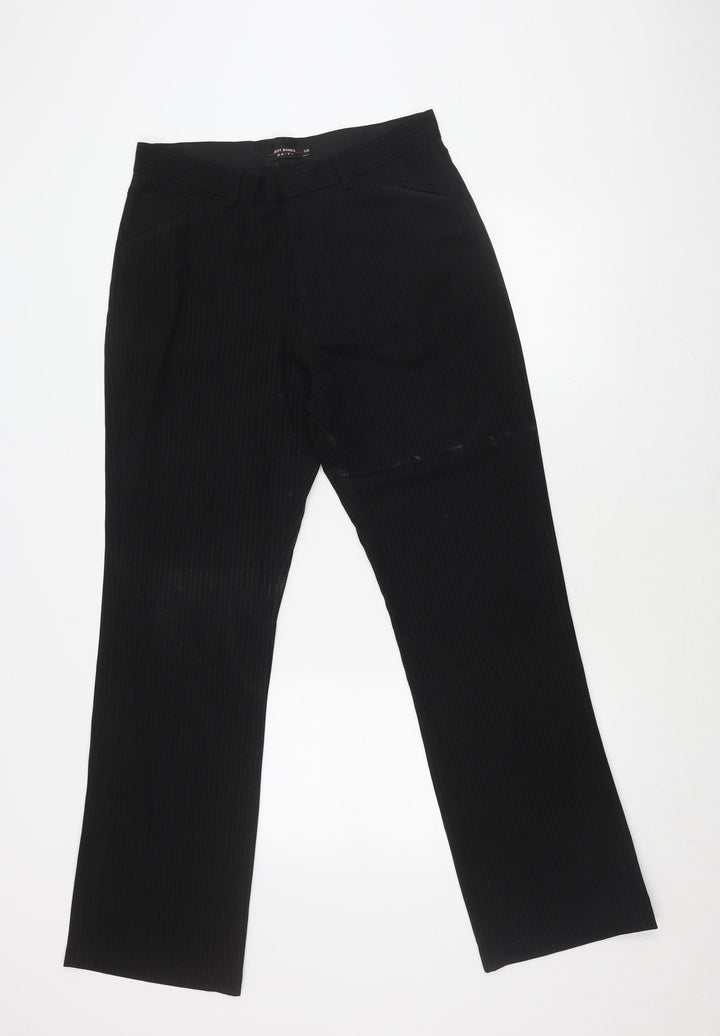 Jeff Banks Black Striped Trousers 32R Unisex