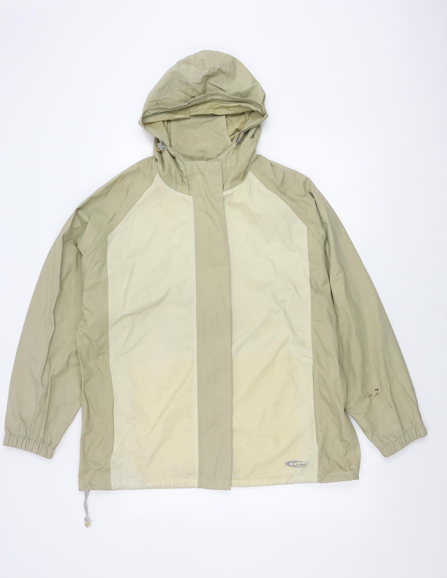 Gelet Women's Beige Rain Coat Size 18 Hooded Casual