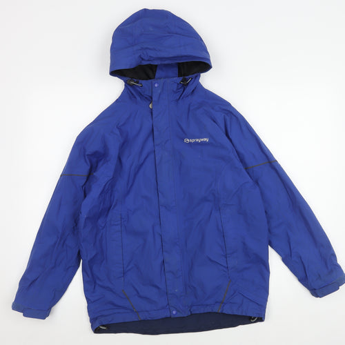 Sprayway Boys Blue Waterproof Hooded Jacket Size 12-13 Years