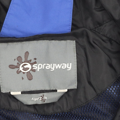 Sprayway Boys Blue Waterproof Hooded Jacket Size 12-13 Years