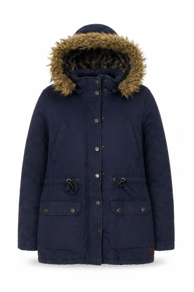 Front view of FatFace Women's Blue Parka Jacket, size 12