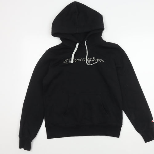 Champion Unisex Black Pullover Hoodie Size L