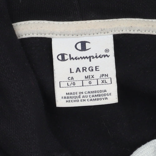 Champion Unisex Black Pullover Hoodie Size L