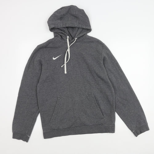 Nike Men's Grey Pullover Hoodie, Size S, Hooded Logo