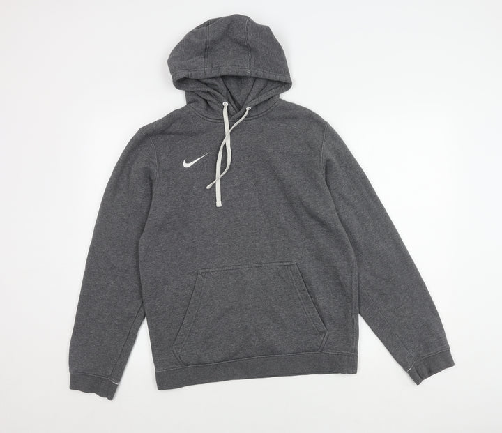Nike Men's Grey Pullover Hoodie, Size S, Hooded Logo
