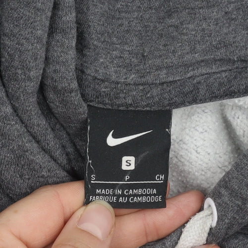 Nike Men's Grey Pullover Hoodie, Size S, Hooded Logo