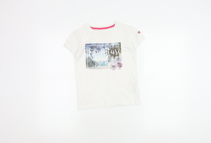 Regatta Girls White Adventure Graphic T-Shirt 7-8 Years