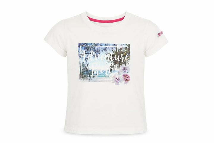 Regatta Girls White Adventure Graphic T-Shirt 7-8 Years