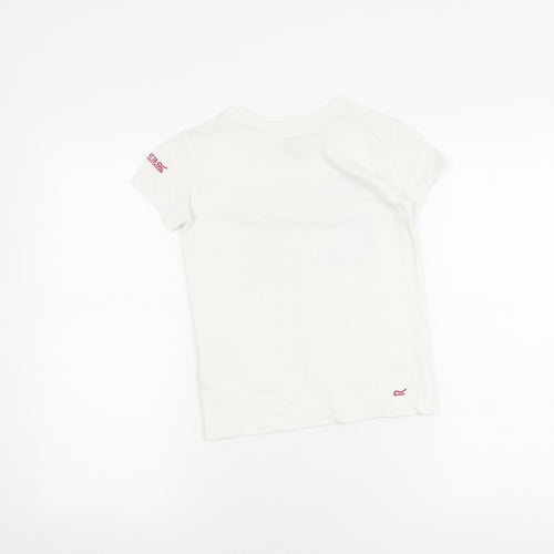 Regatta Girls White Adventure Graphic T-Shirt 7-8 Years