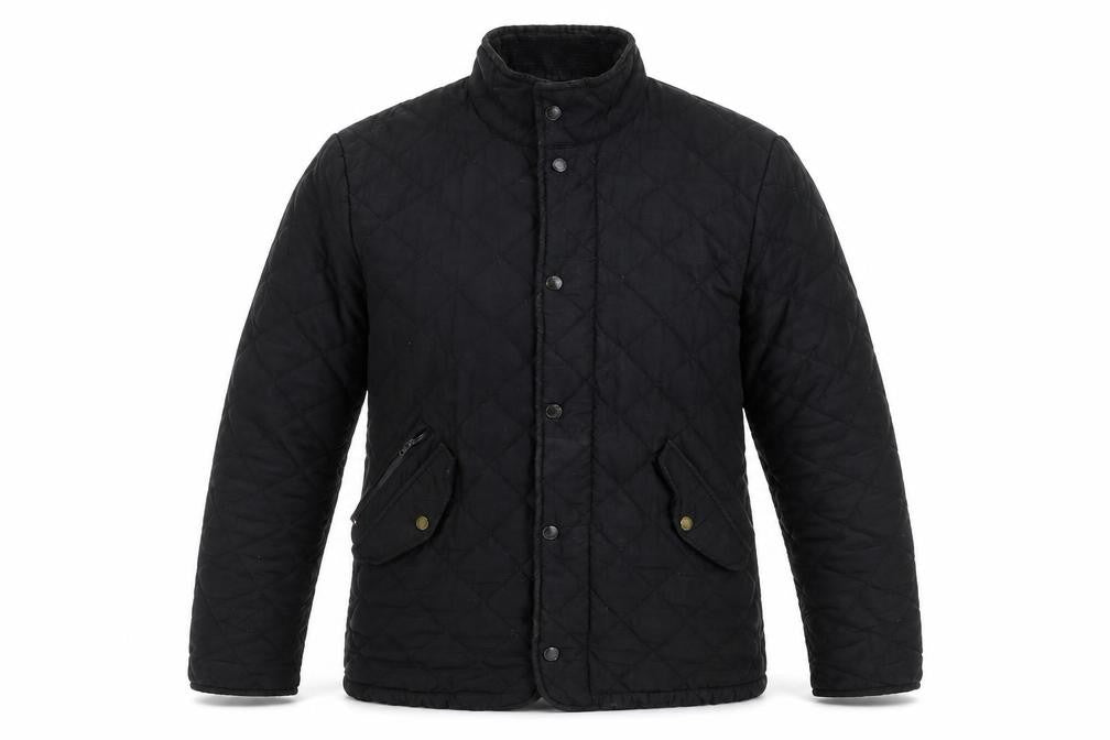 Front view of Feraud Men's Black Quilted Jacket, size S
