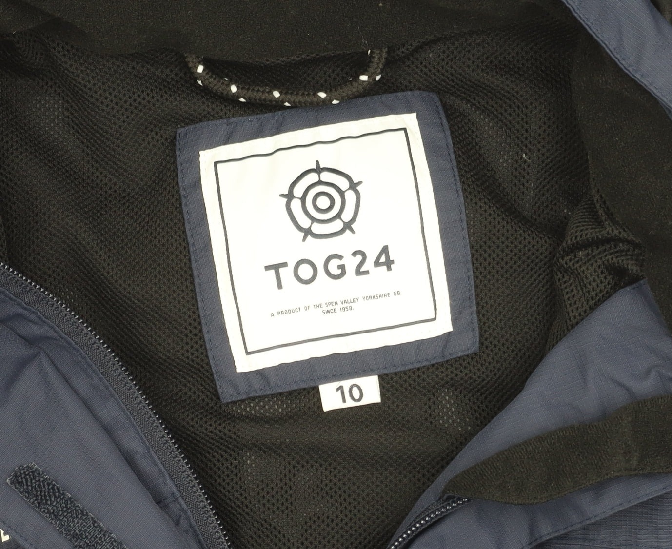 TOG24 Women's Blue Rain Jacket, Size 10, Hooded, Zip