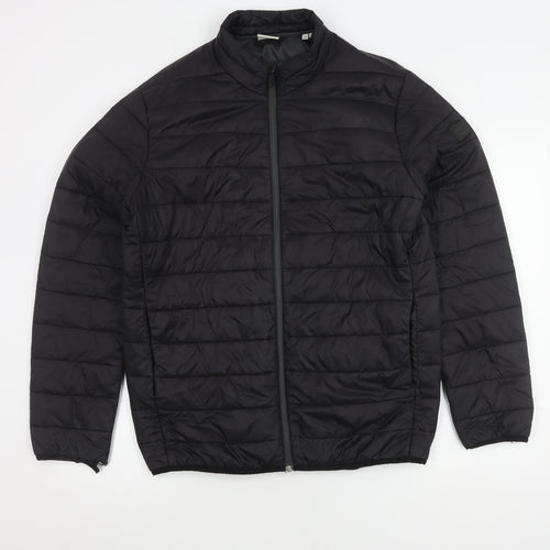 Jack & Jones Men's Black Puffer Jacket L