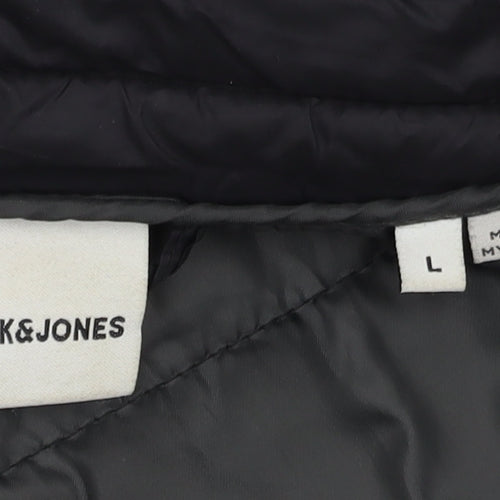 Jack & Jones Men's Black Puffer Jacket L