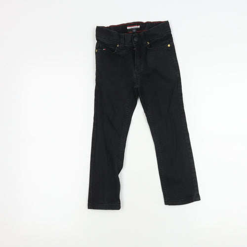 Tommy Hilfiger Boys Black Skinny Jeans, Size 5, Adjustable Waist