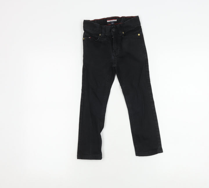 Tommy Hilfiger Boys Black Skinny Jeans, Size 5, Adjustable Waist