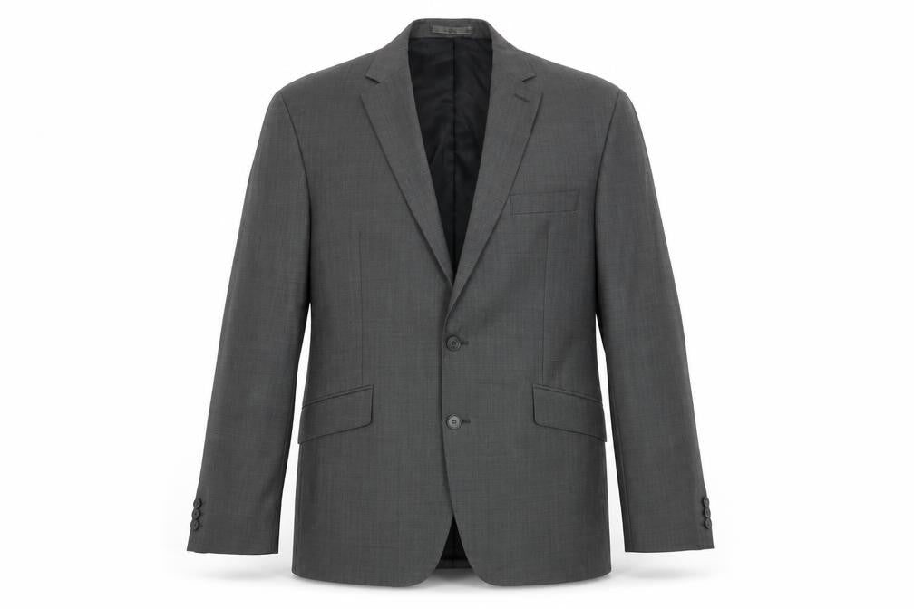Front view of Stvdio Jeff Banks Men's Grey Blazer, size 46, Regular Fit