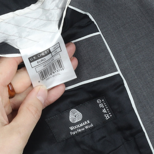 Stvdio Jeff Banks Men's Grey Blazer, Size 46, Regular Fit