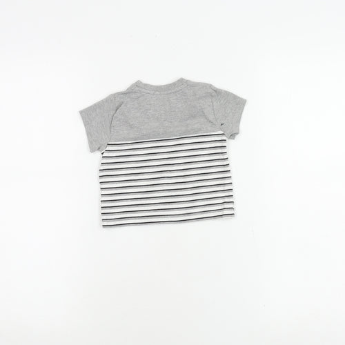 Firetrap Unisex Grey Striped T-Shirt, 0-3 Months, Casual Wear