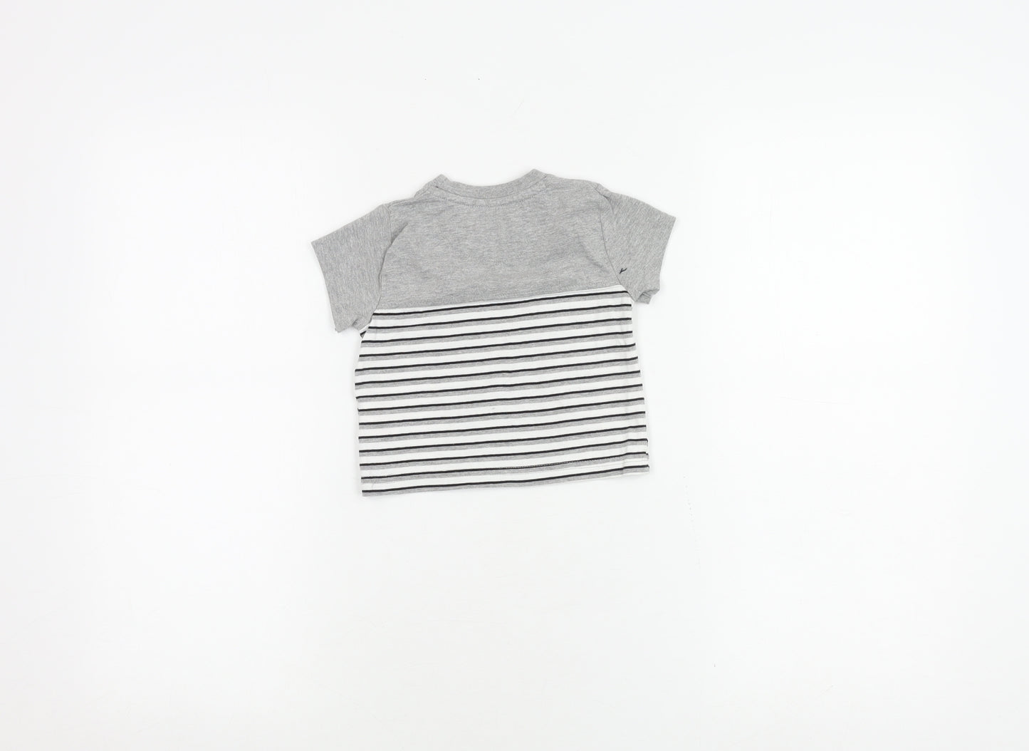 Firetrap Unisex Grey Striped T-Shirt, 0-3 Months, Casual Wear