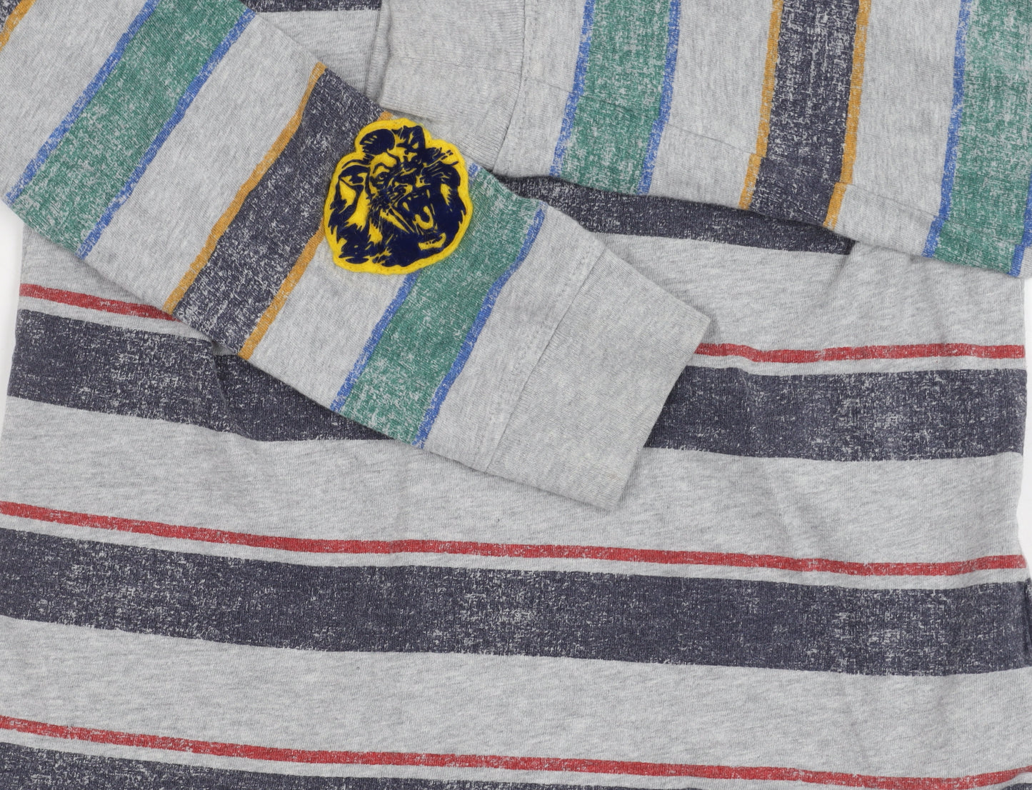 Tommy Hilfiger Boys Grey Striped Pullover Hoodie 6-7 Years