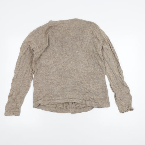 Honor Millburn Women's Beige Cardigan S Round Neck
