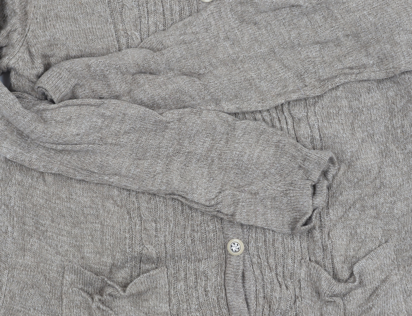 Honor Millburn Women's Beige Cardigan S Round Neck