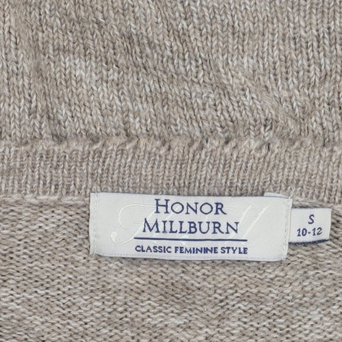 Honor Millburn Women's Beige Cardigan S Round Neck