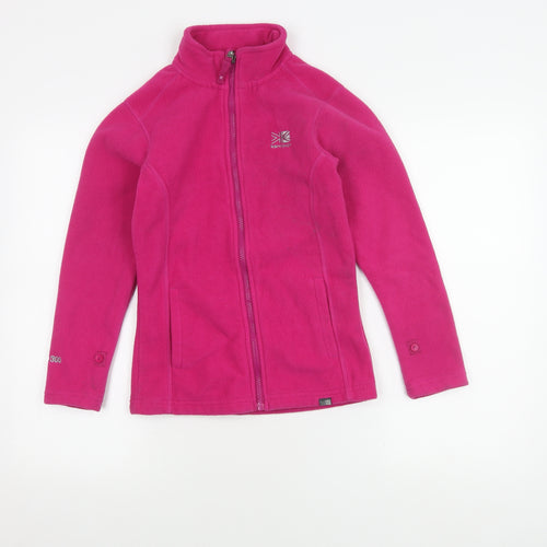 Karrimor Girls Pink Fleece Jacket 11-12 Yrs Warm Zip Polyester