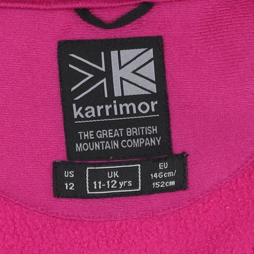 Karrimor Girls Pink Fleece Jacket 11-12 Yrs Warm Zip Polyester