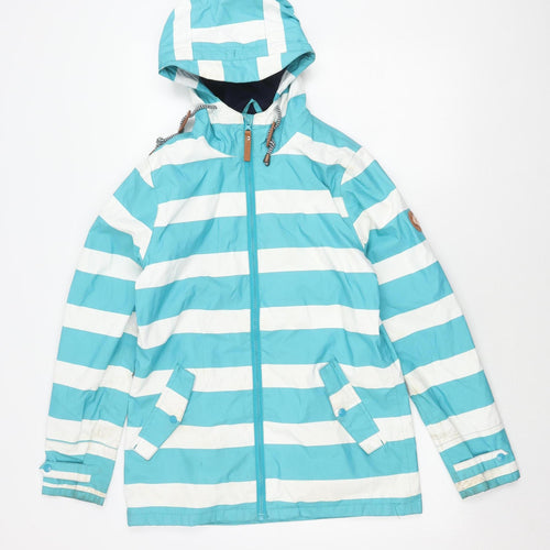 Gelert Women's Blue Striped Rain Jacket Size 10