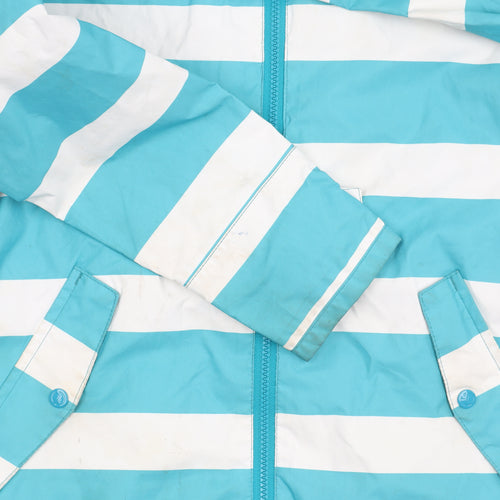 Gelert Women's Blue Striped Rain Jacket Size 10