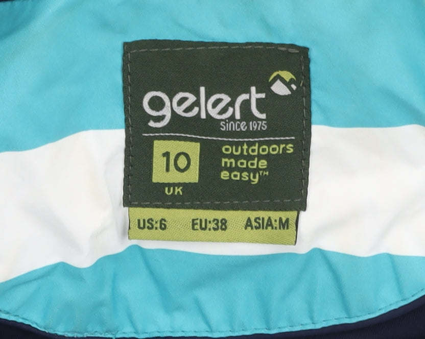 Gelert Women's Blue Striped Rain Jacket Size 10