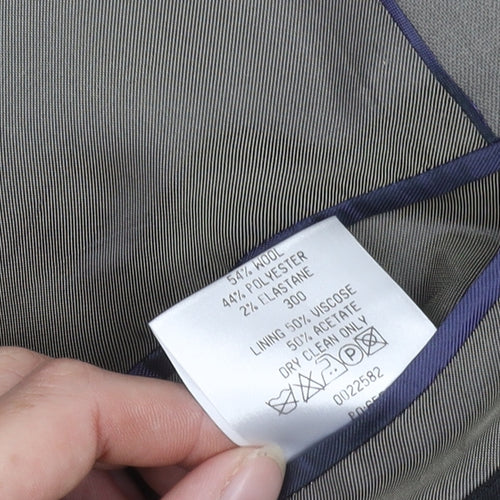Men's Grey Wool Blend Blazer, Size 48, Regular Fit