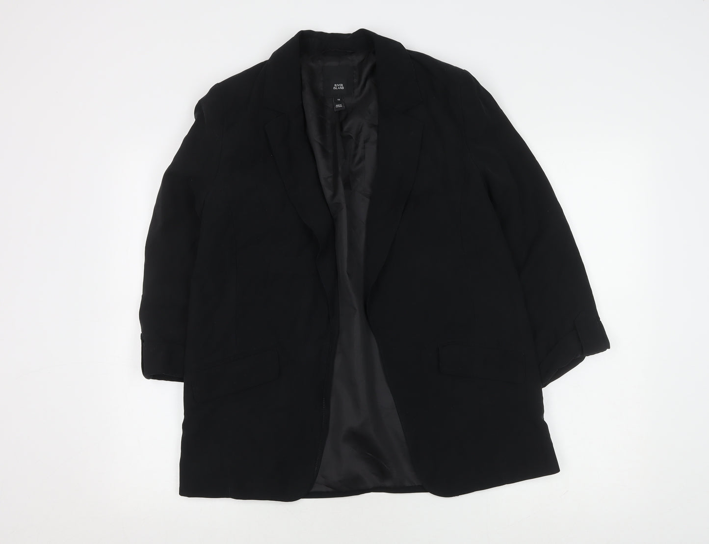 River Island Women's Black Blazer Size 10 Regular Fit