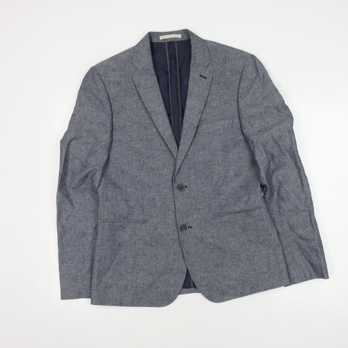 Marks and Spencer Men's Blue Linen Blazer 38R