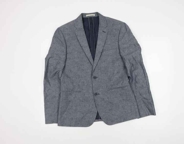 Marks and Spencer Men's Blue Linen Blazer 38R