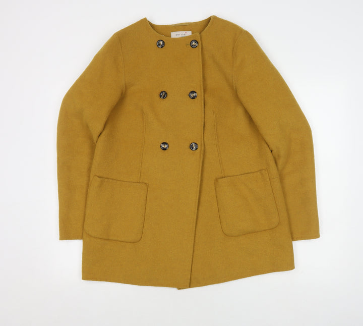 Marks and Spencer Women's Yellow Wool Blend Pea Coat Size 10