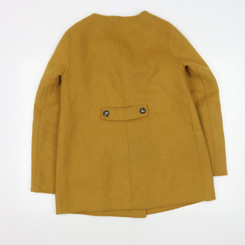 Marks and Spencer Women's Yellow Wool Blend Pea Coat Size 10