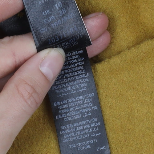 Marks and Spencer Women's Yellow Wool Blend Pea Coat Size 10