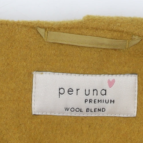 Marks and Spencer Women's Yellow Wool Blend Pea Coat Size 10