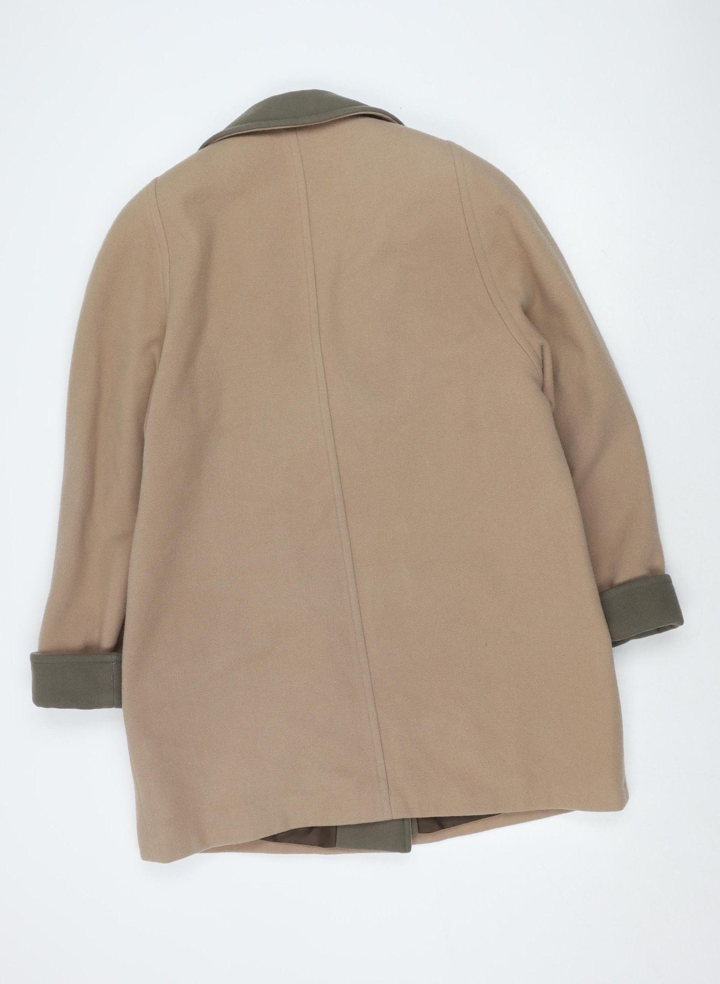 Klass Collection Women's Beige Wool Pea Coat Size 12