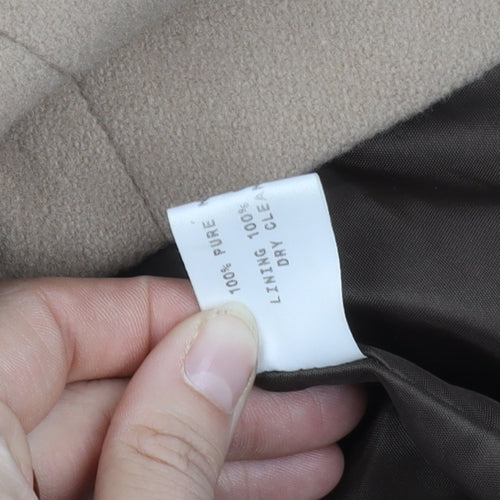 Klass Collection Women's Beige Wool Pea Coat Size 12