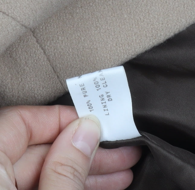 Klass Collection Women's Beige Wool Pea Coat Size 12